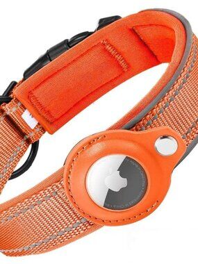 Hanbramo AirTag Dog Collar, [Orange - Size L]